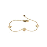 North Star Trio Diamond Bracelet in 14K Yellow Gold Vermeil on Sterling Silver