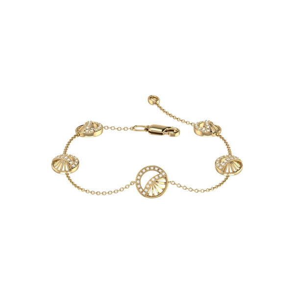 Moon Phases Diamond Bracelet in 14K Yellow Gold Vermeil on Sterling Silver