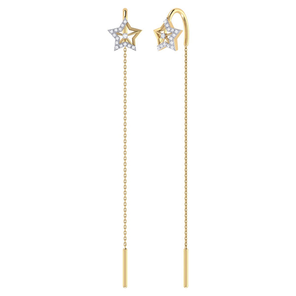 Lucky Star Tack-In Diamond Earrings in 14K Yellow Gold Vermeil on Sterling Silver