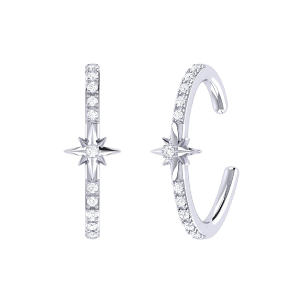 Starry Lane Diamond Ear Cuffs in 14K White Gold