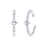 Starry Lane Diamond Ear Cuffs in Sterling Silver