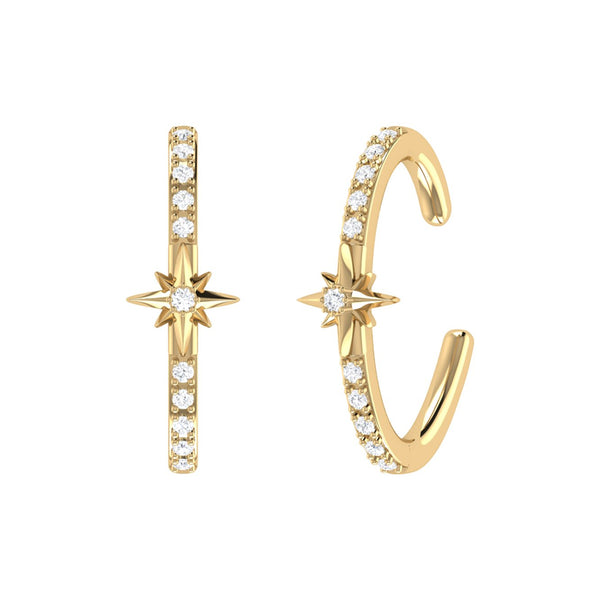 Starry Lane Diamond Ear Cuffs in 14K Yellow Gold