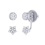Moon Transformation Star Diamond Stud Earrings in Sterling Silver