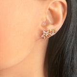 Starburst Diamond Ear Climbers in Sterling Silver