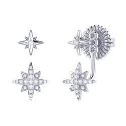 Little Star North Star Diamond Stud Earrings in Sterling Silver