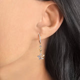 Little Star Lucky Star Diamond Hoop Earrings in 14K Yellow Gold Vermeil on Sterling Silver
