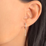 Star Trio Lane Diamond Hoop Earrings in 14K Yellow Gold Vermeil on Sterling Silver