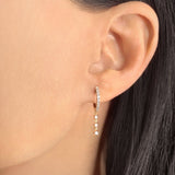 Star Trio Lane Diamond Hoop Earrings in 14K Yellow Gold