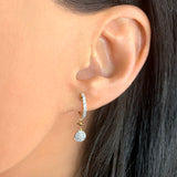 Full Moon Star Diamond Hoop Earrings in 14K Yellow Gold Vermeil on Sterling Silver