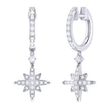 Supernova Diamond Hoop Earrings in 14K White Gold