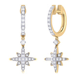 Supernova Diamond Hoop Earrings in 14K Yellow Gold Vermeil on Sterling Silver