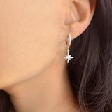 Supernova Diamond Hoop Earrings in 14K Yellow Gold
