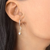 Moonlit Phases Diamond Hoop Earrings in 14K Yellow Gold