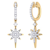 Twinkle Star Diamond Hoop Earrings in 14K Yellow Gold Vermeil on Sterling Silver