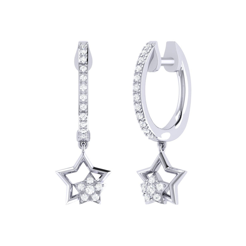 Starkissed Duo Diamond Hoop Earrings in 14K White Gold