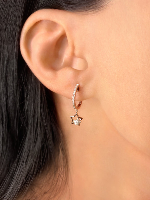 Starkissed Duo Diamond Hoop Earrings in 14K White Gold