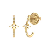 Starry Night Diamond Star Earrings in 14K Yellow Gold Vermeil on Sterling Silver