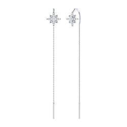 North Star Tack-In Diamond Earrings in Sterling Silver