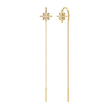 North Star Tack-In Diamond Earrings in 14K Yellow Gold