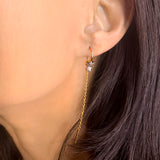 Dazzling Star Duo Tack-In Diamond Earrings in 14K Yellow Gold Vermeil on Sterling Silver