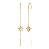 Twinkle Star Tack-In Diamond Earrings in 14K Yellow Gold