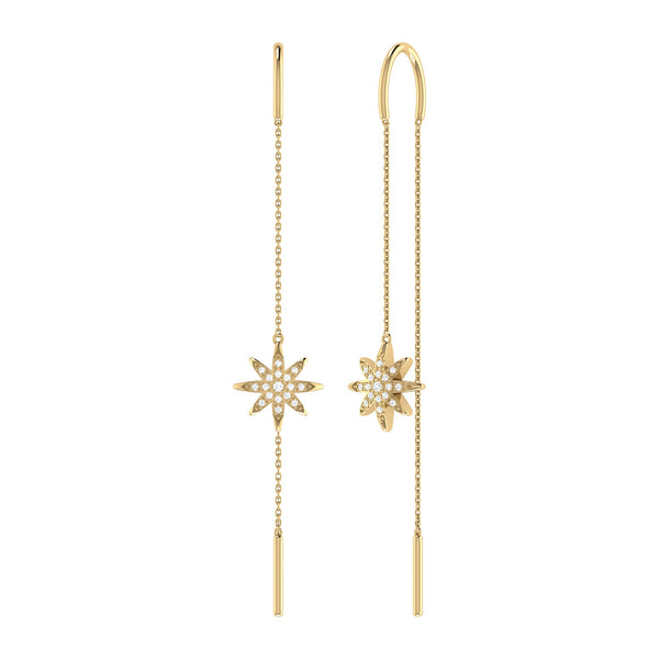 Twinkle Star Tack-In Diamond Earrings in 14K Yellow Gold