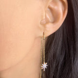 Twinkle Star Tack-In Diamond Earrings in 14K Yellow Gold