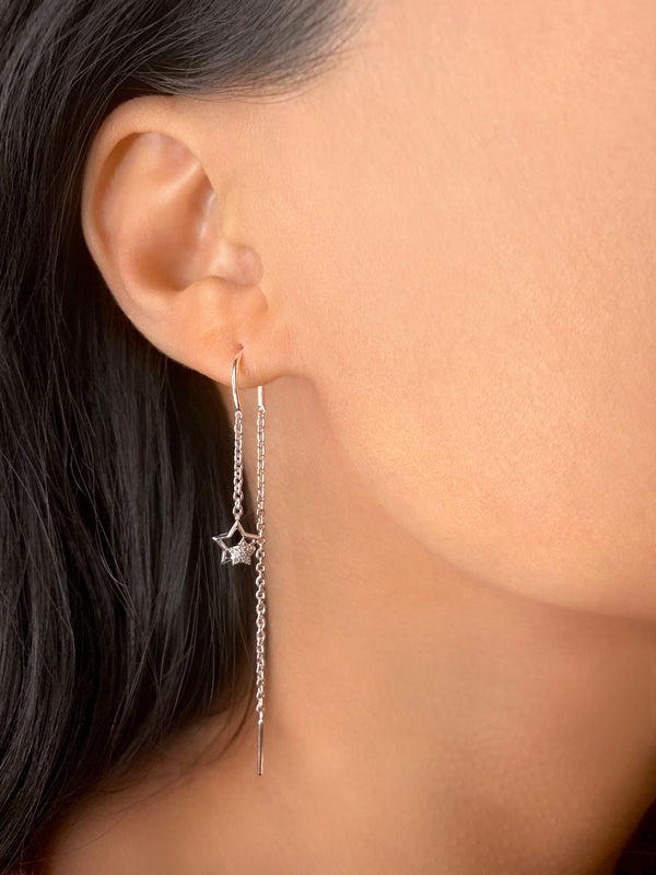 Starkissed Duo Tack-In Diamond Earrings in Sterling Silver