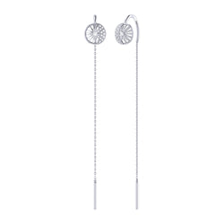 Moon Phases Tack-In Diamond Earrings in 14K White Gold
