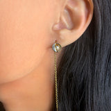 Moon Phases Tack-In Diamond Earrings in 14K Yellow Gold Vermeil on Sterling Silver