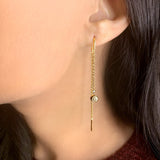 Moonlit Phases Tack-In Diamond Earrings in 14K Yellow Gold