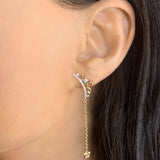 Starry Cascade Tiara Diamond Drop Earrings in 14K Yellow Gold Vermeil on Sterling Silver