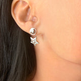 Lucky Star Diamond Stud Earrings in Sterling Silver