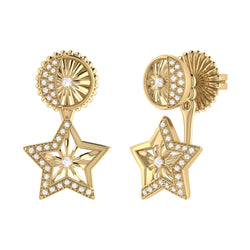 Lucky Star Diamond Stud Earrings in 14K Yellow Gold