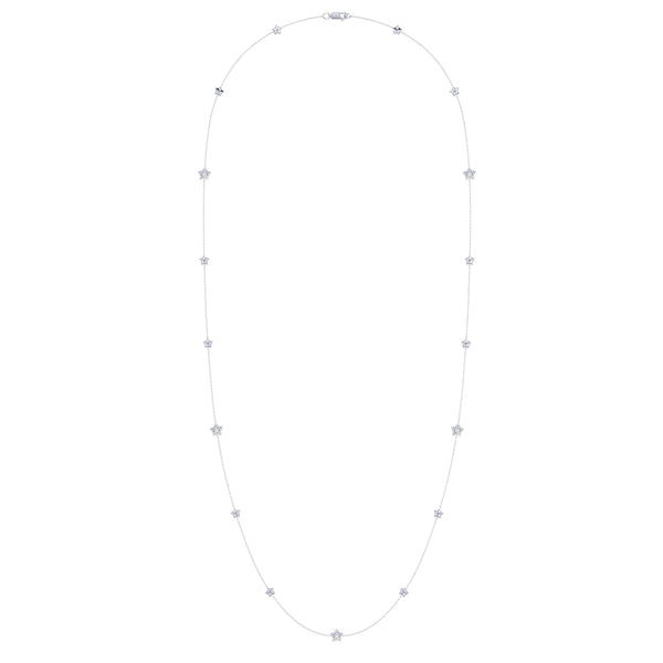 Lucky Star Layered Diamond Necklace in 14K White Gold