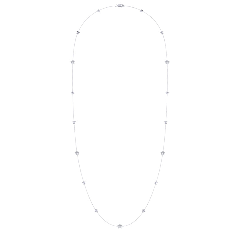 Lucky Star Layered Diamond Necklace in Sterling Silver