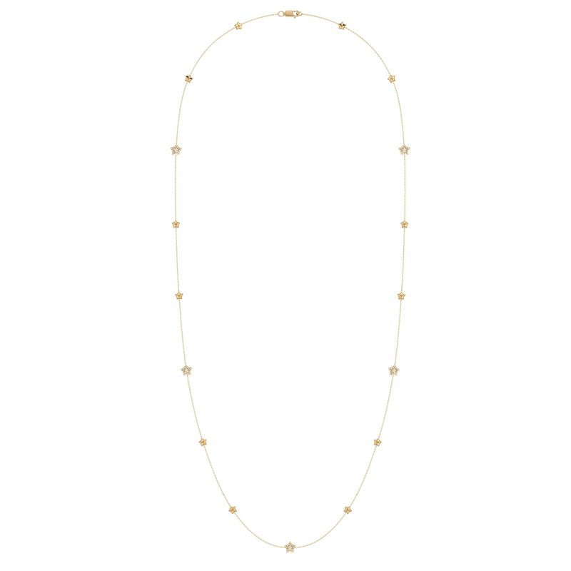Lucky Star Layered Diamond Necklace in 14K Yellow Gold