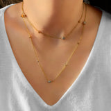 Lucky Star Layered Diamond Necklace in 14K Yellow Gold Vermeil on Sterling Silver