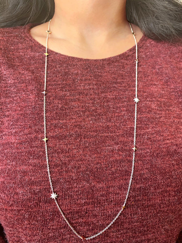 Starry Lane Layered Diamond Necklace in Sterling Silver