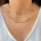 Starry Lane Layered Diamond Necklace in 14K Yellow Gold Vermeil on Sterling Silver