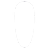 Midnight Crescent Layered Diamond Necklace in 14K White Gold