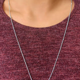 Midnight Crescent Layered Diamond Necklace in 14K White Gold