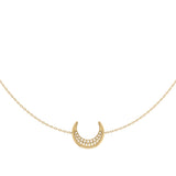 Midnight Crescent Layered Diamond Necklace in 14K Yellow Gold Vermeil on Sterling Silver
