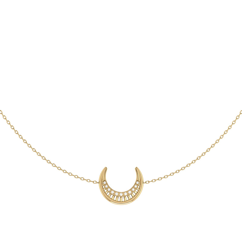 Midnight Crescent Layered Diamond Necklace in 14K Yellow Gold