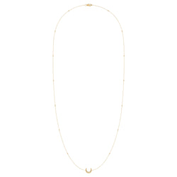 Midnight Crescent Layered Diamond Necklace in 14K Yellow Gold Vermeil on Sterling Silver