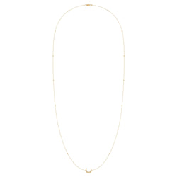 Midnight Crescent Layered Diamond Necklace in 14K Yellow Gold