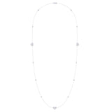 North Star Crescent Layered Diamond Necklace in Sterling Silver