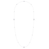 North Star Crescent Layered Diamond Necklace in 14K White Gold