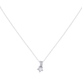 Wishing Star Diamond Pendant Necklace in Sterling Silver