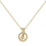 Stellar Eclipse Diamond Pendant Necklace in 14K Yellow Gold